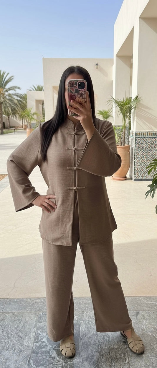 Ensemble Mastour Col Mandarin – Tenue Fluide Femme
