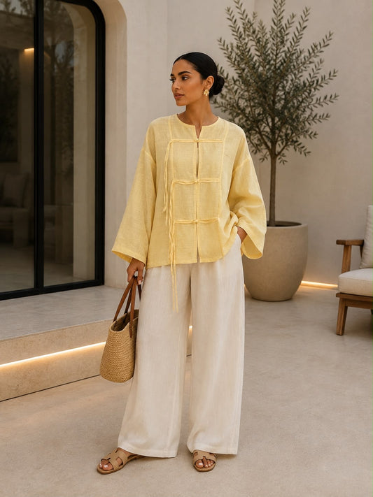 Chemise Jad jaune oversize