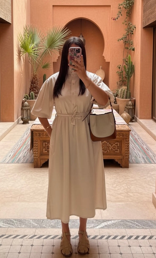Robe Vany demi manche bouffante