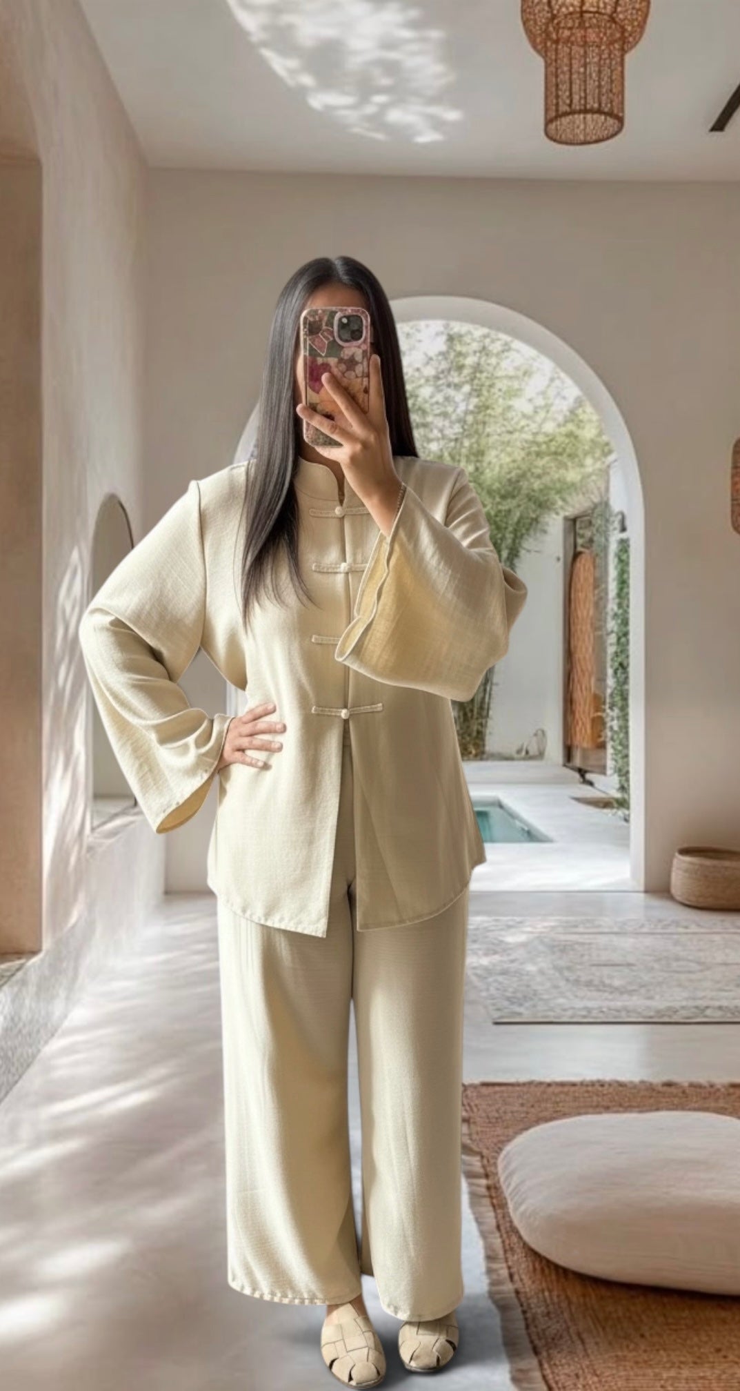 Ensemble Mastour Col Mandarin – Tenue Fluide Femme